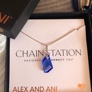 Alex and Ani Chain Station necklace and charm